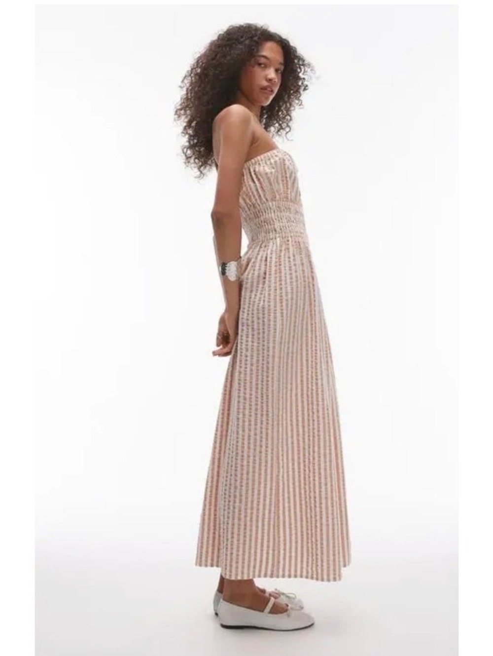 TopShop Seersucker Stripe Strapless